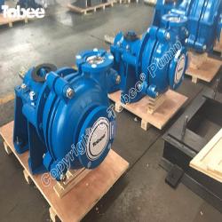 Horizontal, cantilevered, centrifugal, single stage 4/3-AH type slurry pump