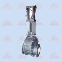 Pneumatic ceramic double-disc gate valve